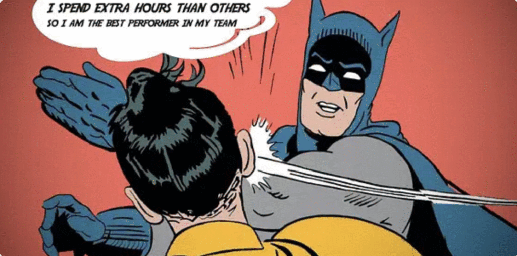 Batman slapping Robin